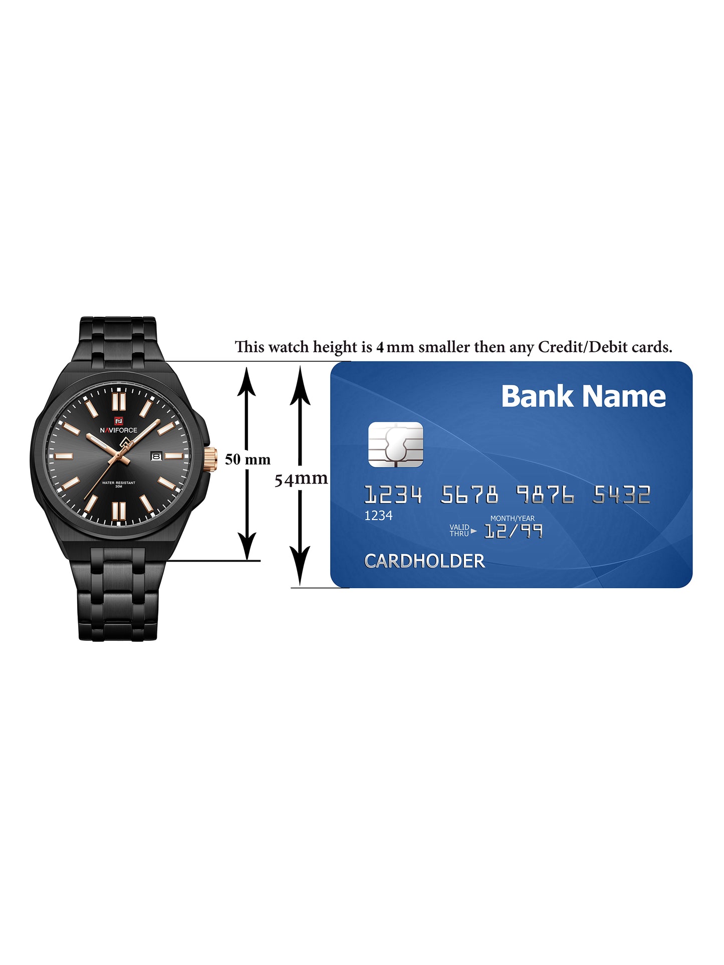 NF9226 Black-Rosegold Analog time&date watch for men - NAVIFORCE