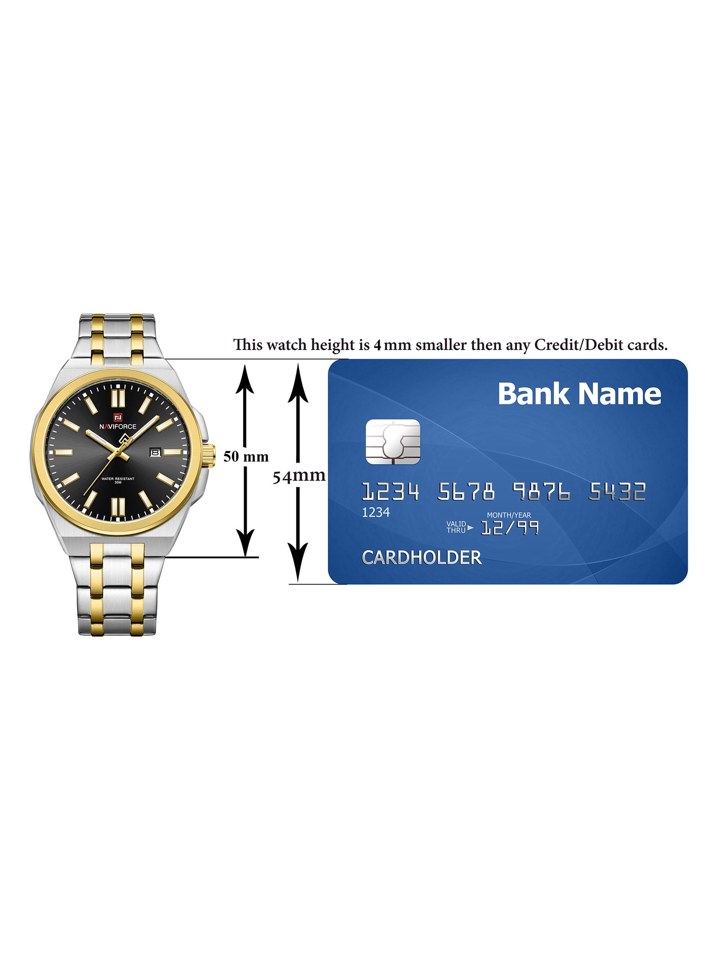 NF9226 Silver-Gold Analog time&date watch for men - NAVIFORCE