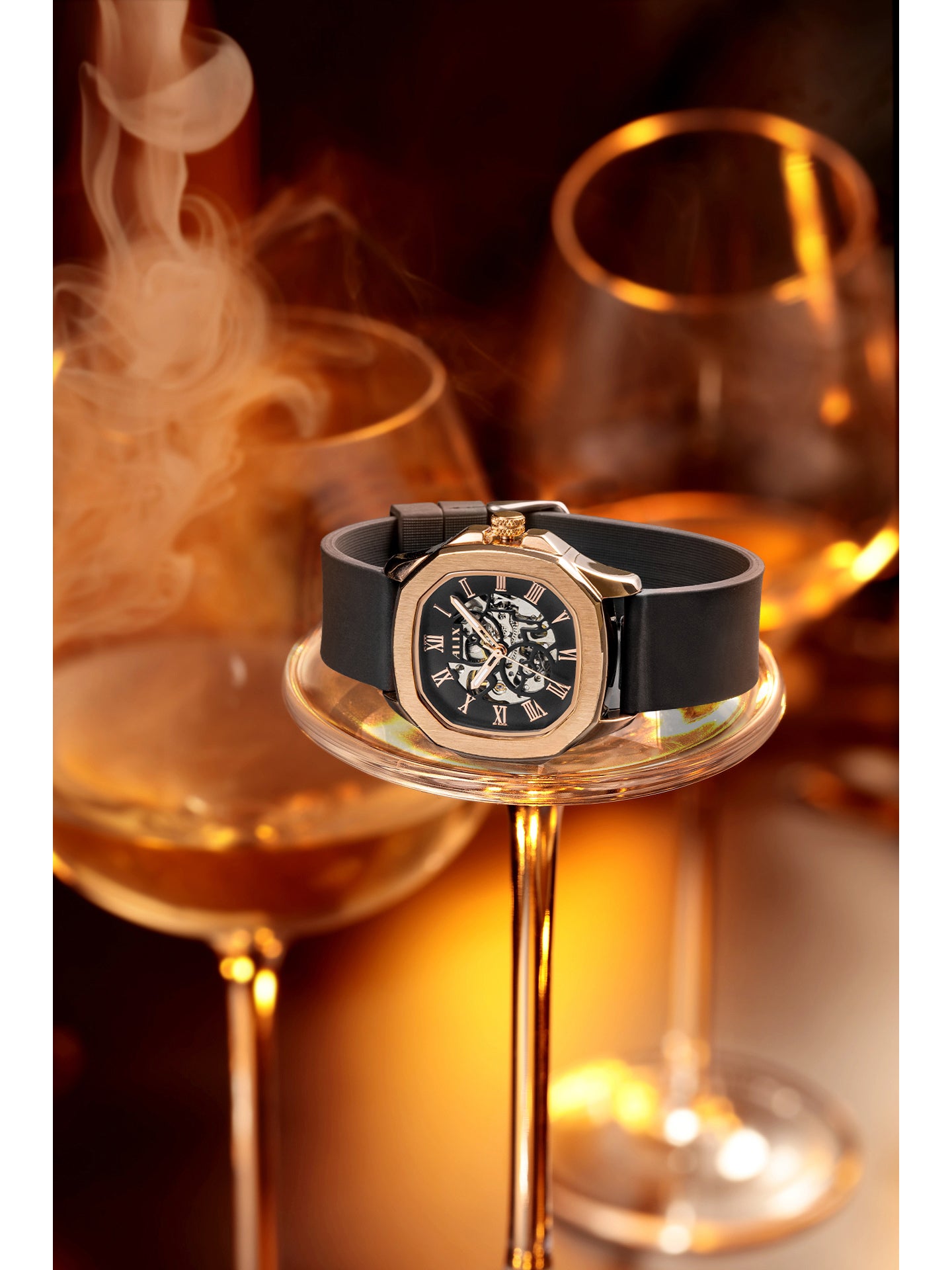 AL2901 Rose gold Skeleton Automatic men's watch