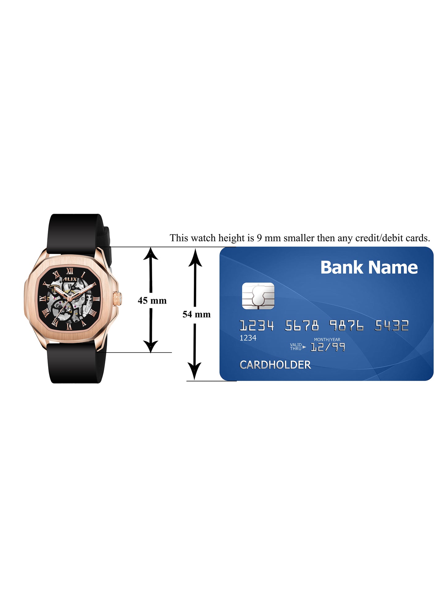 AL2901 Rose gold Skeleton Automatic men's watch