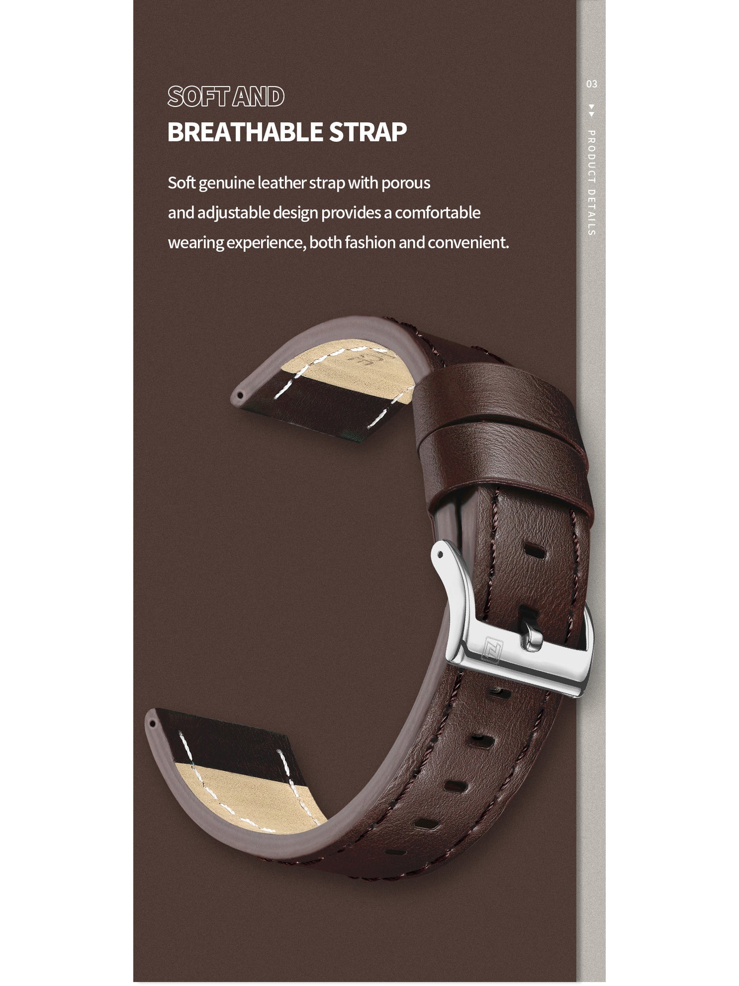 NF9197L Dark Brown leather Ana-digital watch for men - NAVIFORCE