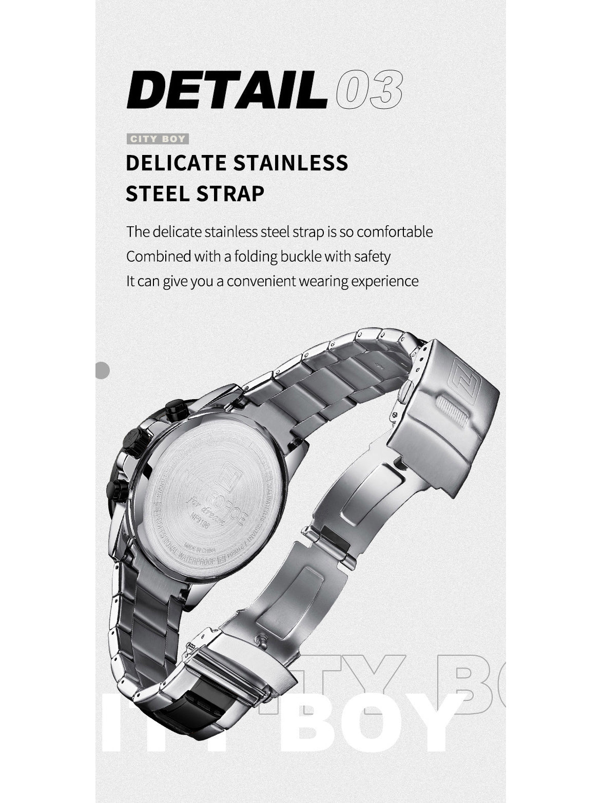 NF9196 SILVER BLACK Chronograph watch for men - NAVIFORCE