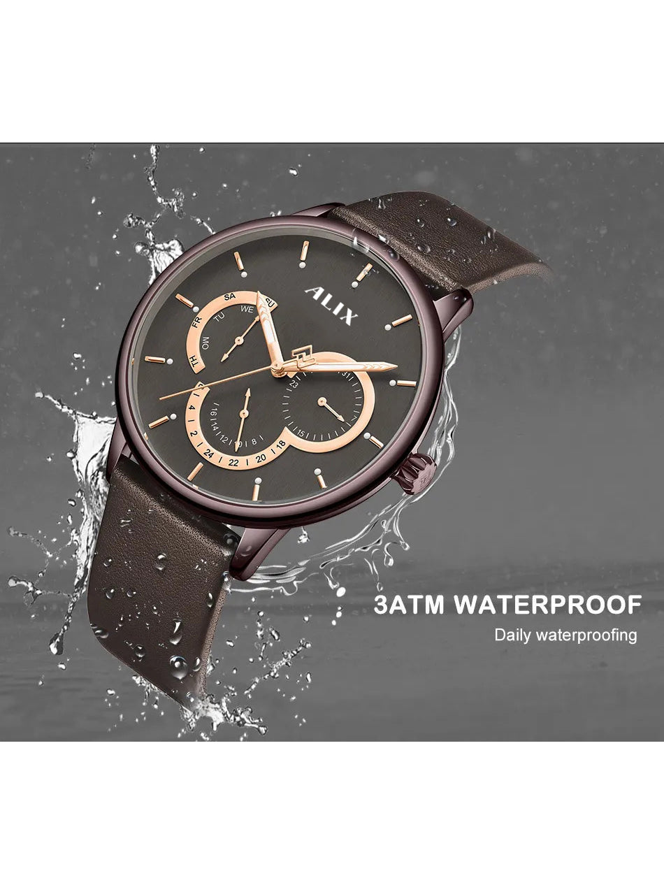 AL3011 Brown chronograph analog watch for mens - ALIX