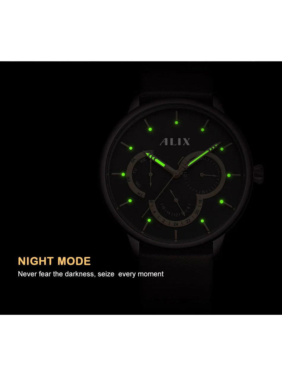 AL3011 Black chronograph analog watch for mens - ALIX