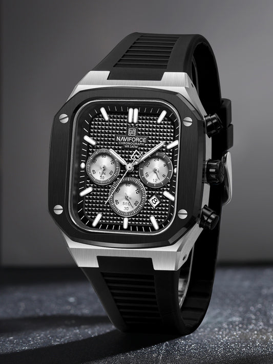 NF8037 chrome chronograph watch for men - NAVIFORCE