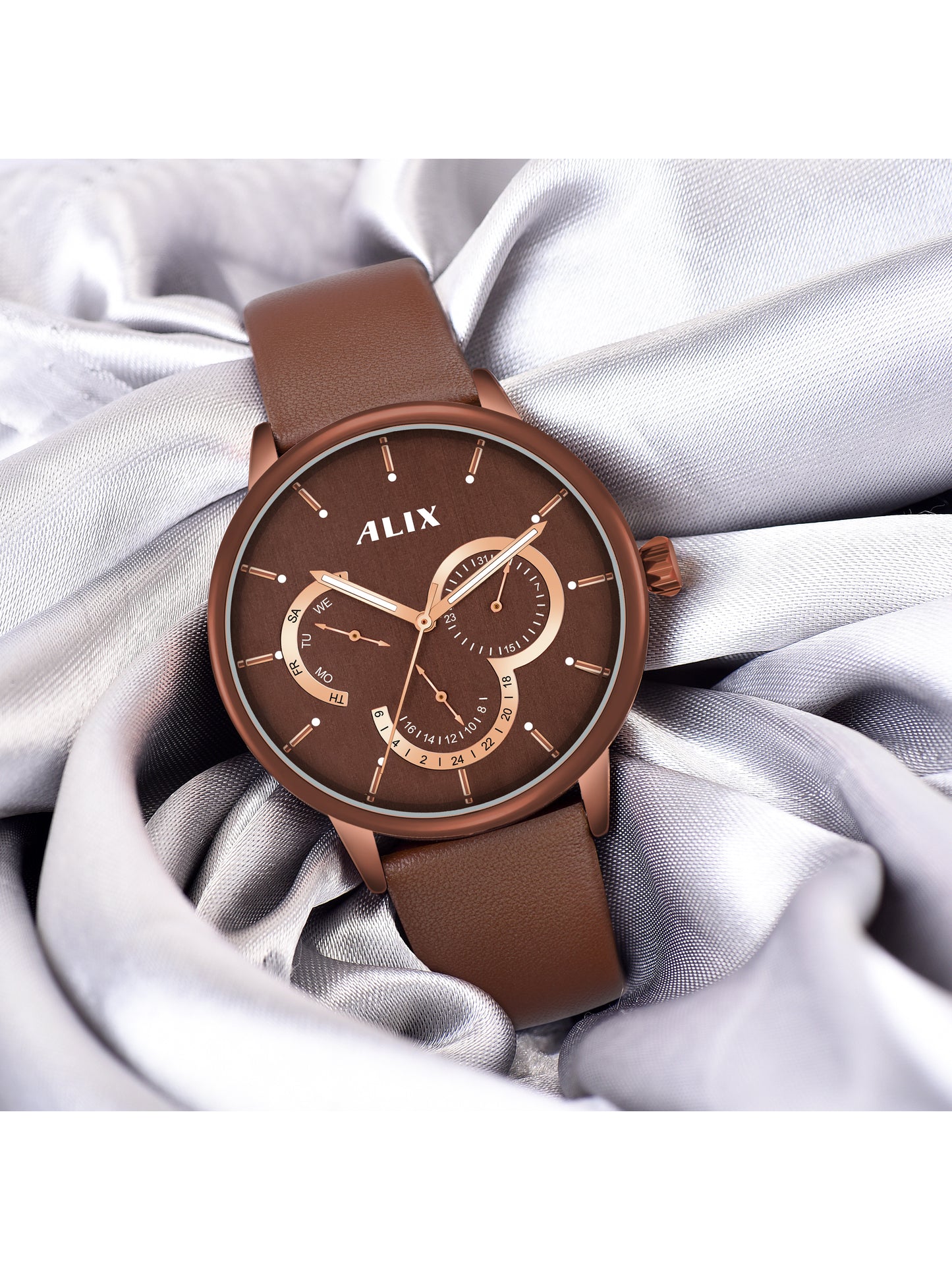 AL3011 Brown chronograph analog watch for mens - ALIX