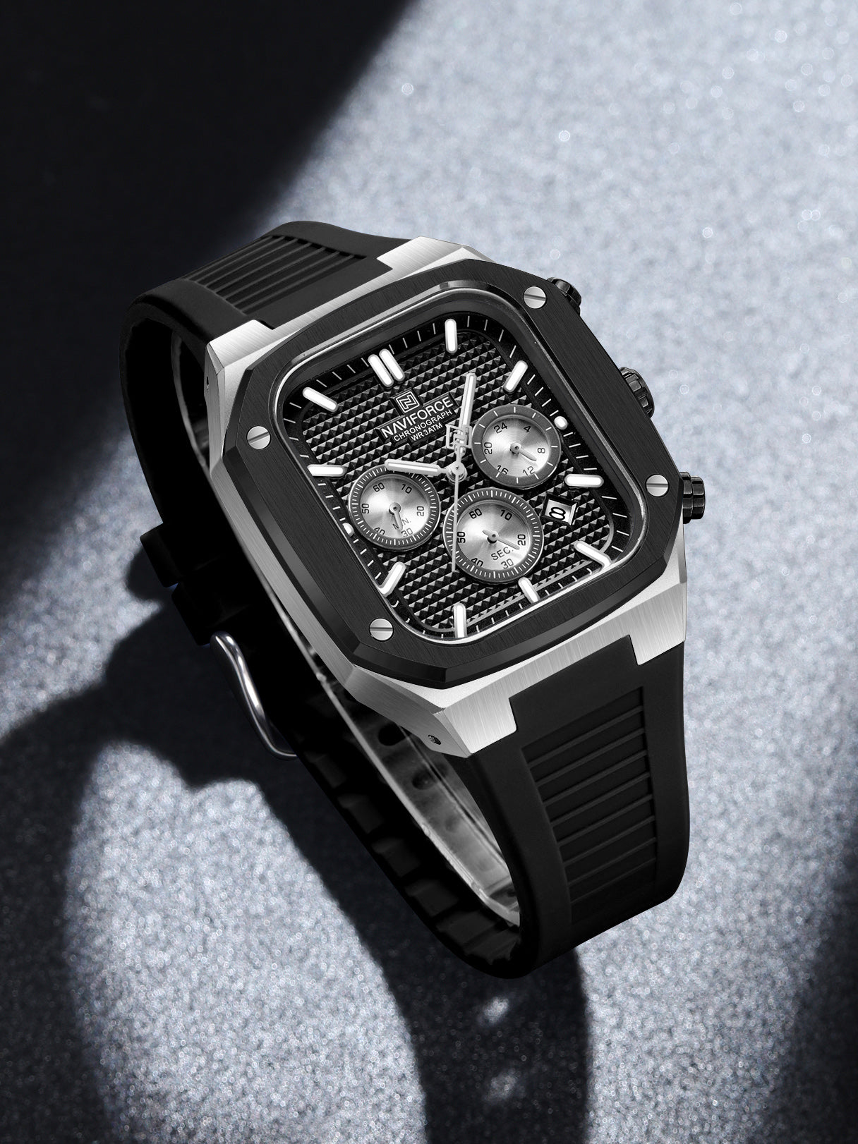 NF8037 chrome chronograph watch for men - NAVIFORCE