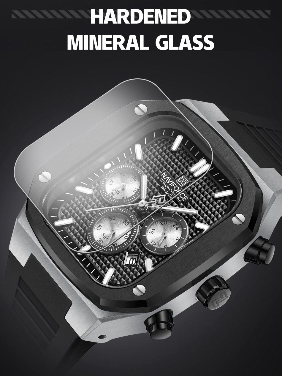 NF8037 chrome chronograph watch for men - NAVIFORCE