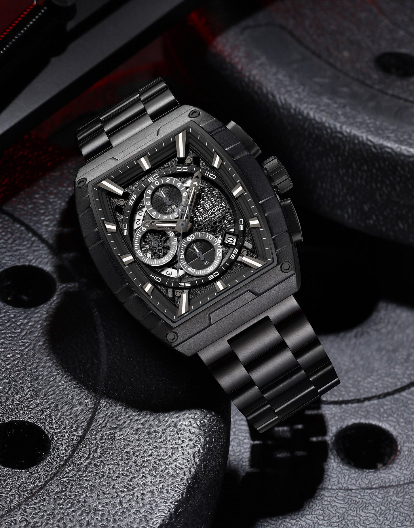 Naviforce NF8066 Black Cronograph Dial Analog Watch
