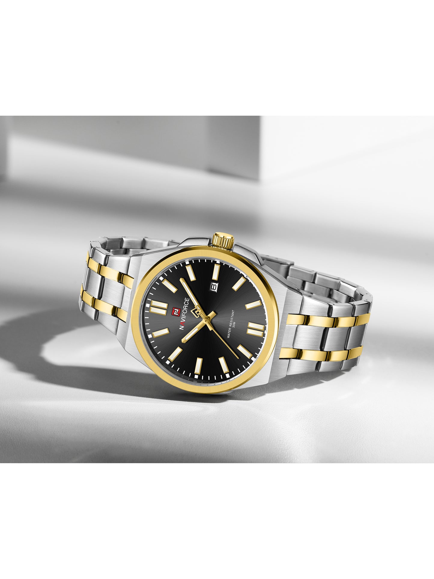 NF9226 Silver-Gold Analog time&date watch for men - NAVIFORCE