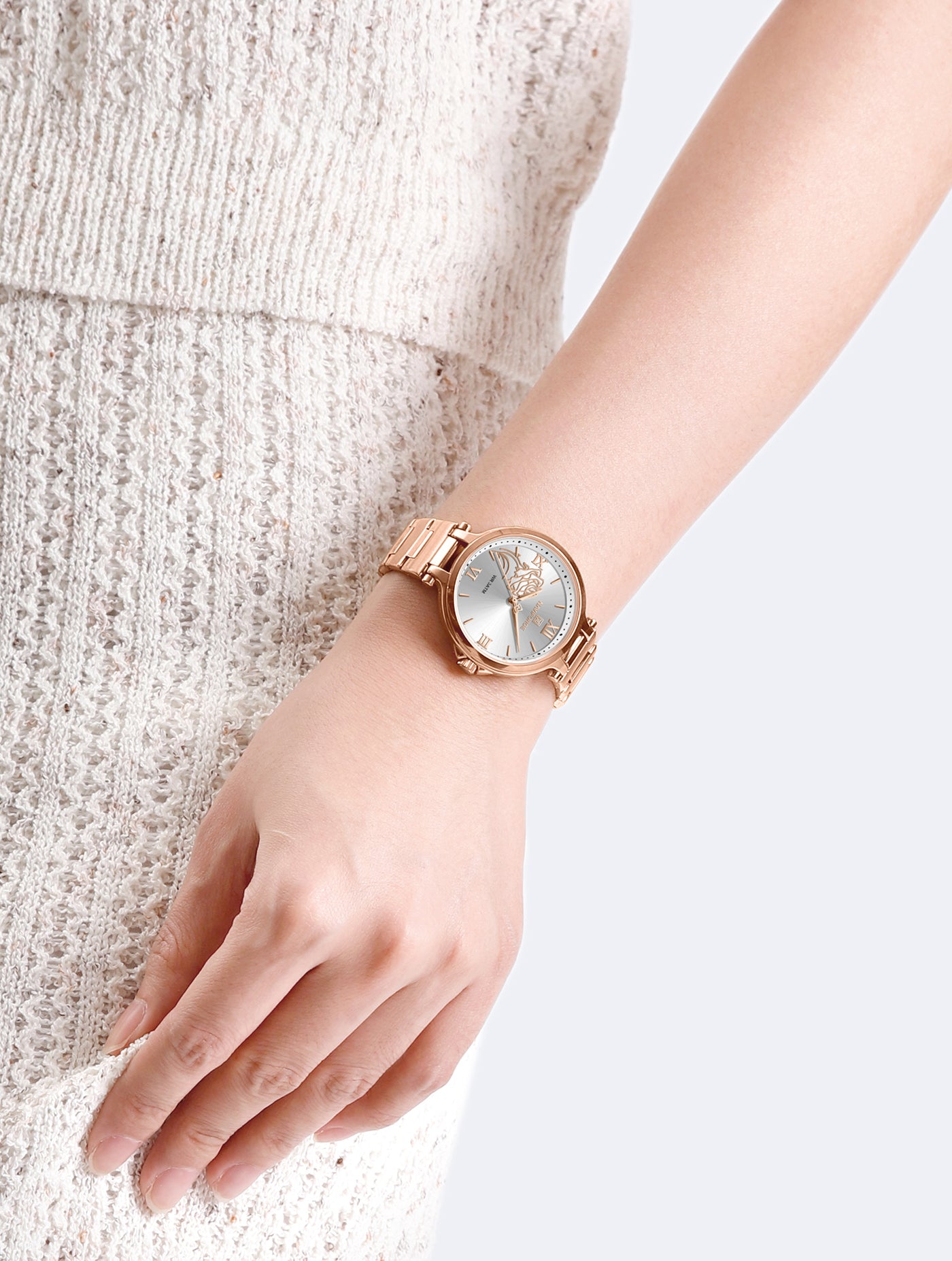 NF5060 White dial with rosegold strap Analog Watch