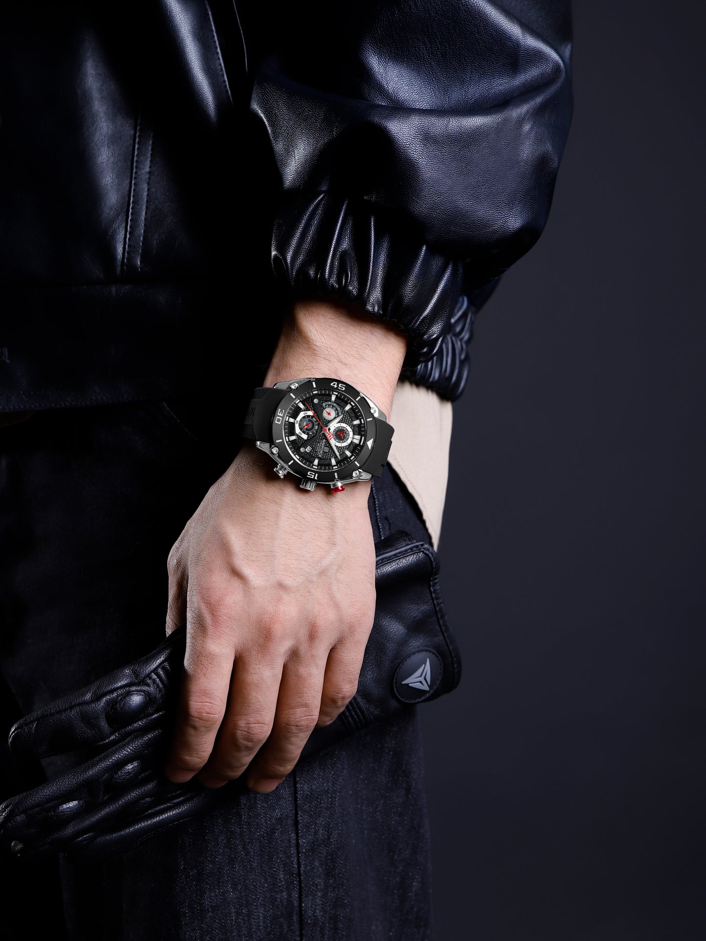 NF8038 Black Multi-Function Chronograph men watch - NAVIFORCE