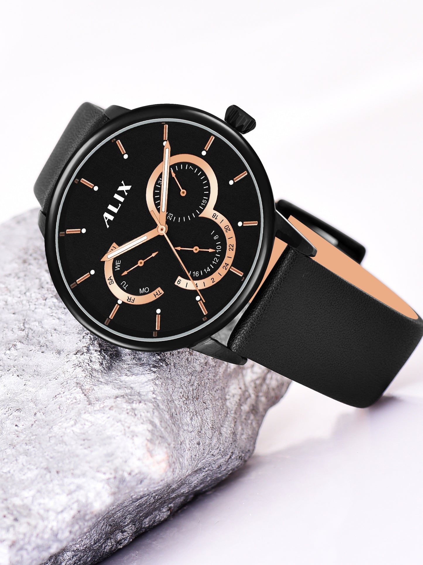 AL3011 Black chronograph analog watch for mens - ALIX