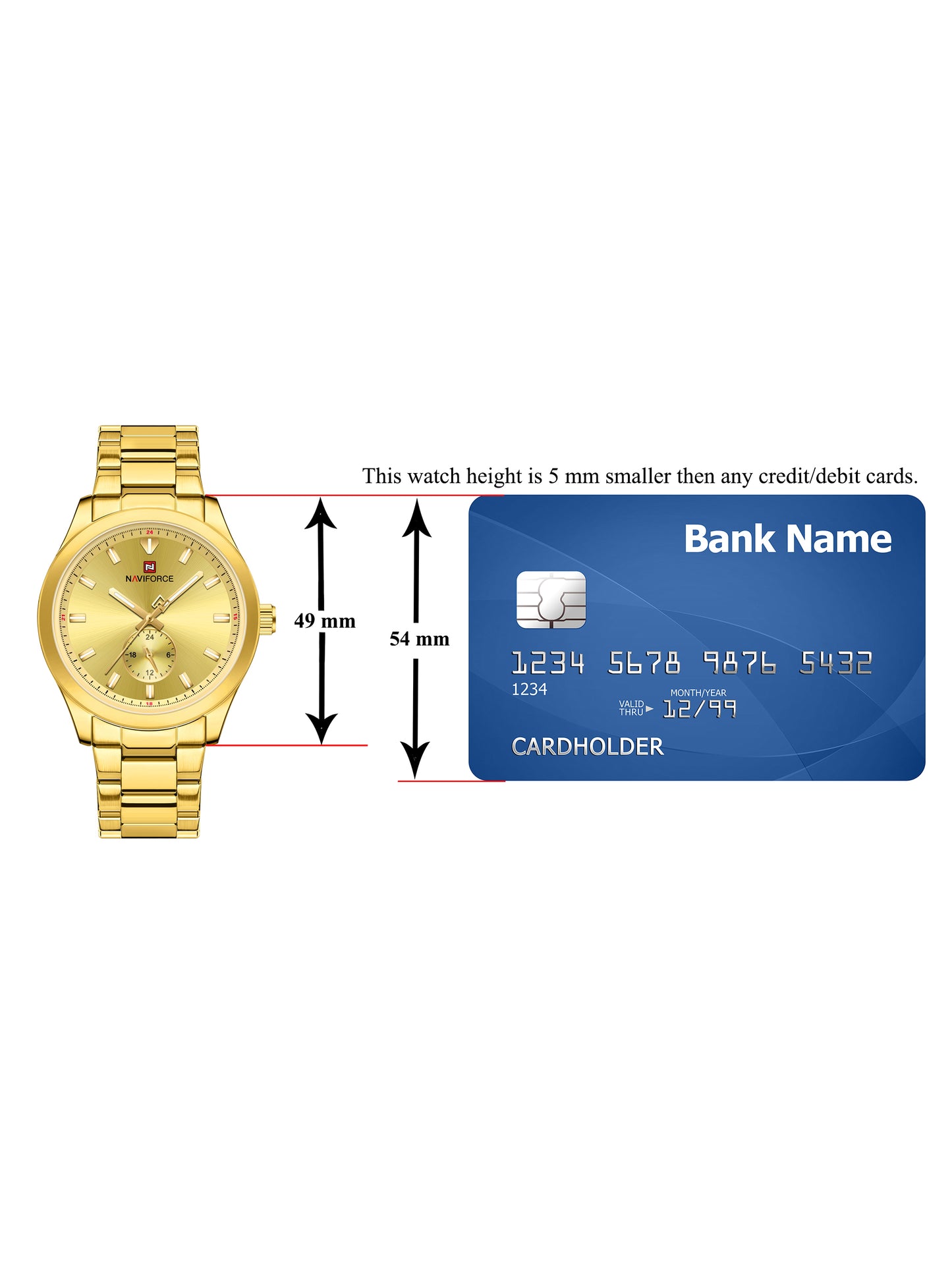 Naviforce NF9231 Gold Dial Classic Modern Looking Analog Watch