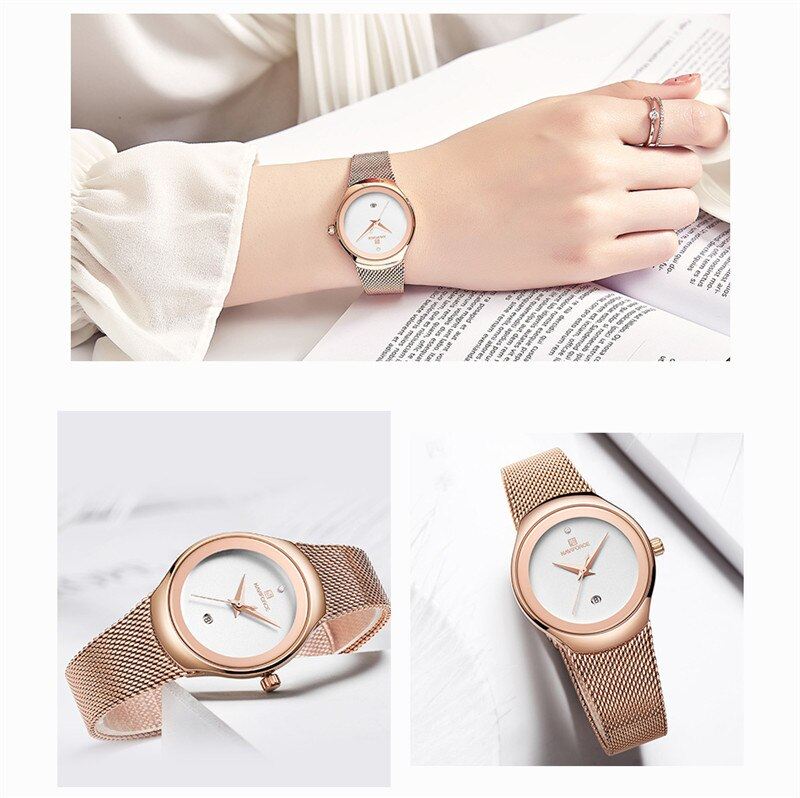 NF5004 Rose White elegant watch for women - NAVIFORCE