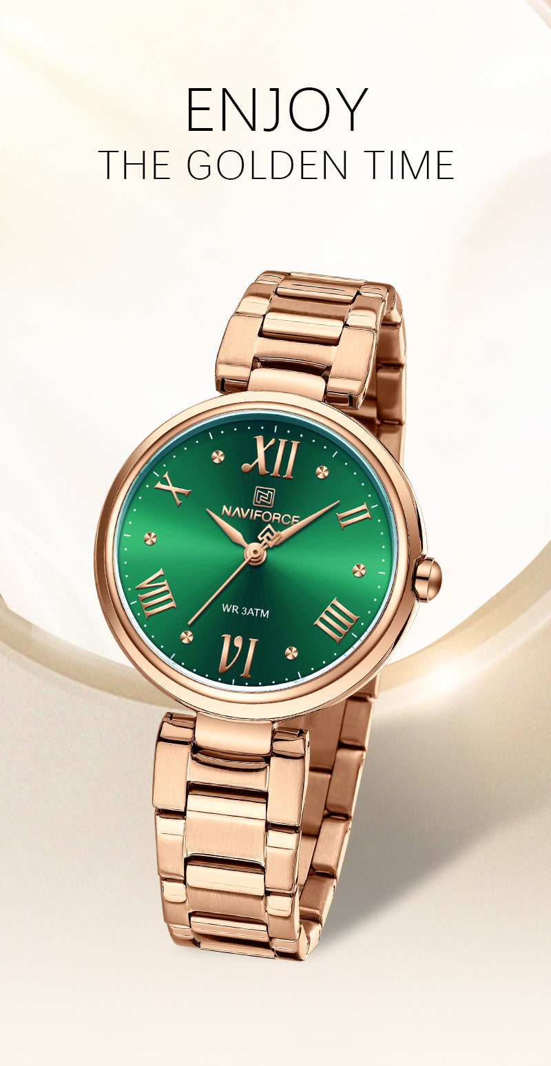 NF5030 Green Dial Stainless Steel Analog Watch