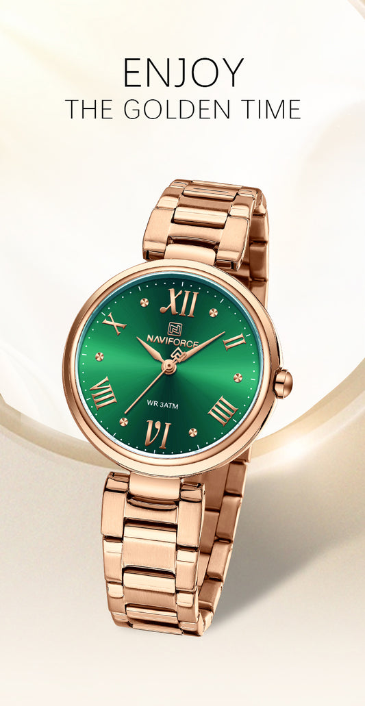 NF5030 Green Dial Stainless Steel Analog Watch