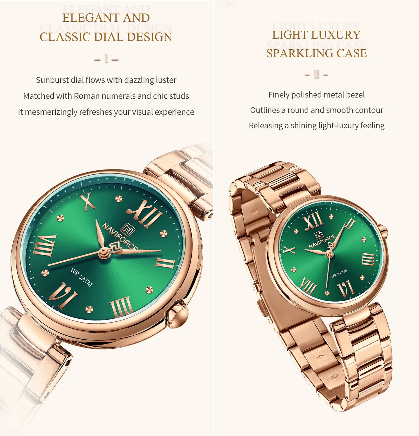 NF5030 Green Dial Stainless Steel Analog Watch