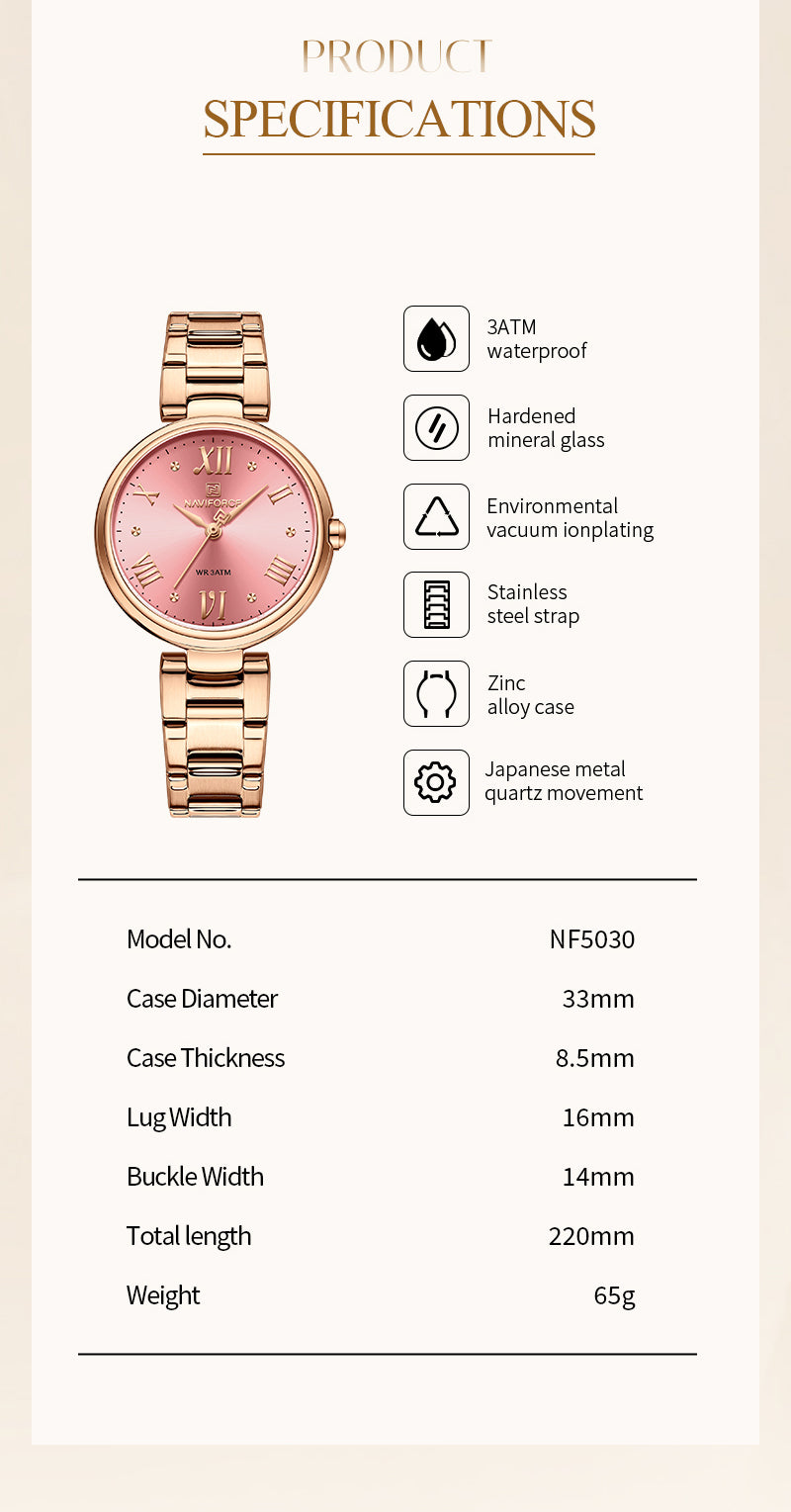 NF5030 Red Dial Stainless Steel Analog Watch