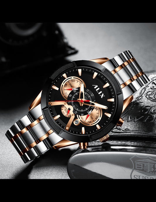 AL3012 stylish Silver steel dual tone strap Analog Watch