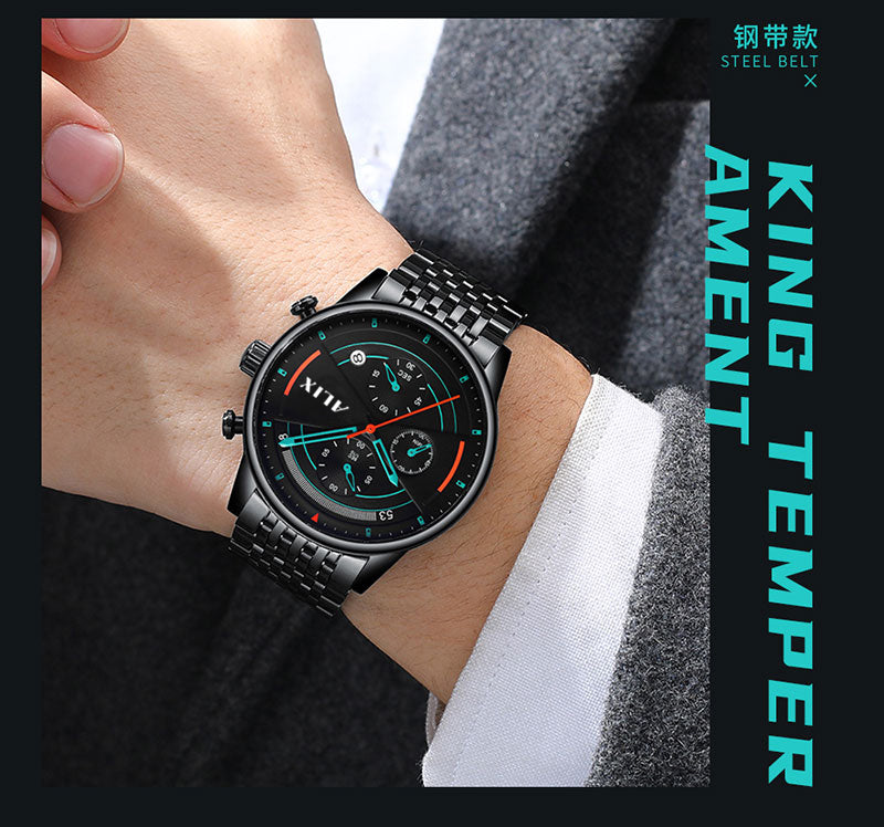AL3013 Full black strap Chronograph Analog Watch