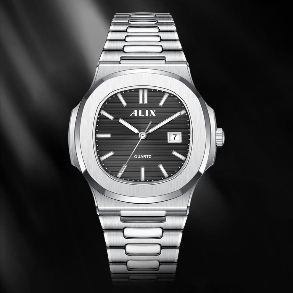 Alx Watch AL3052 Silver&Black dial stainless steel Analog Watch β Alix Store