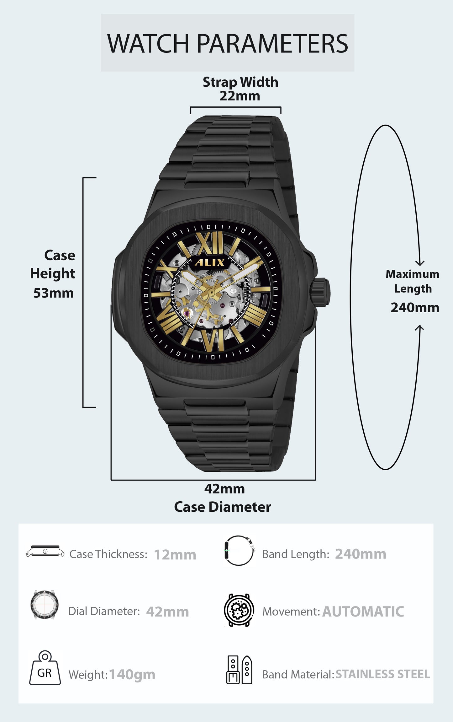 AL2904 Black premium Analog Watch