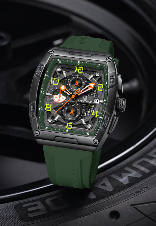 NF8052 Green Black Chronograph watch for men - NAVIFORCE