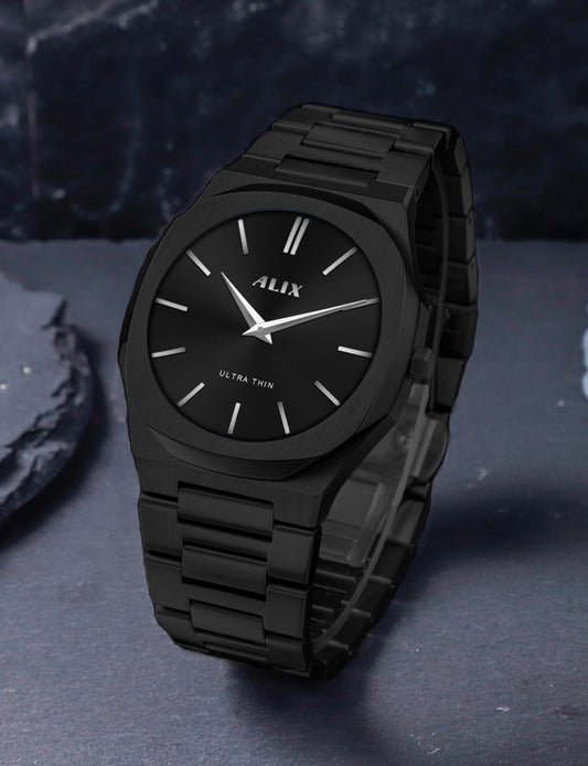 AL2912 Black Steel Strap Analog Watch