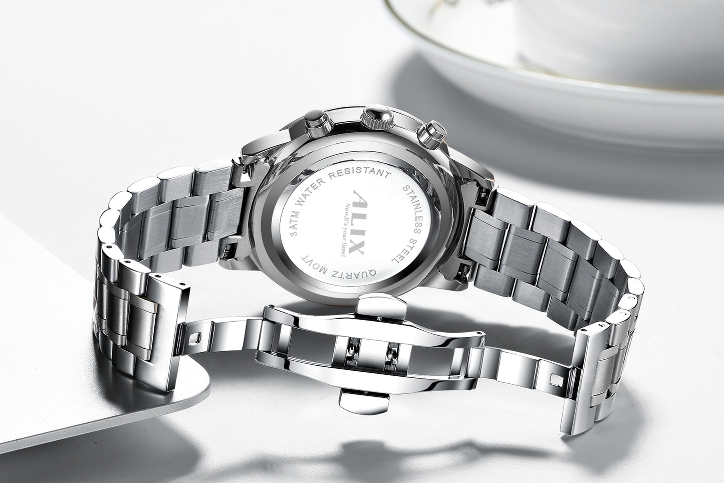 AL2309 Silver Steel Strap With chronograph Dial men's Analog Watch