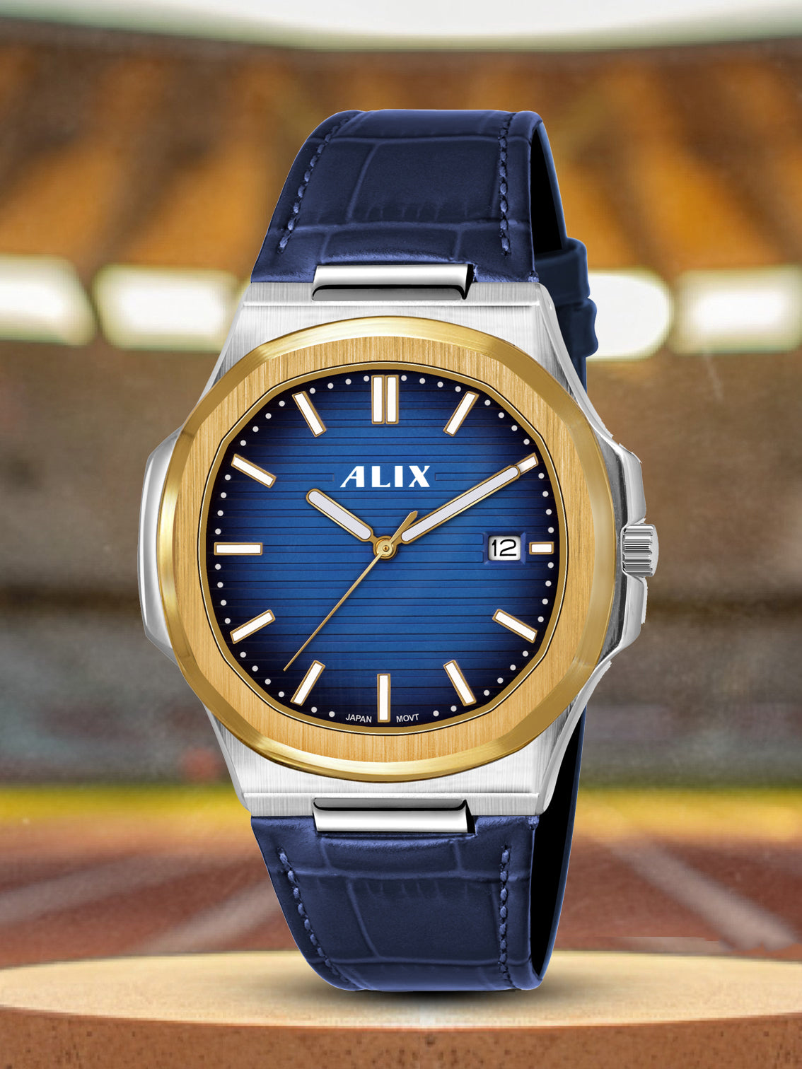 Alx Watch AL2906L Blue Genuine leather strap Analog Watch β Alix Store