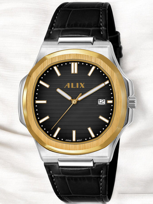 AL2906L Black Genuine leather strap Analog Watch