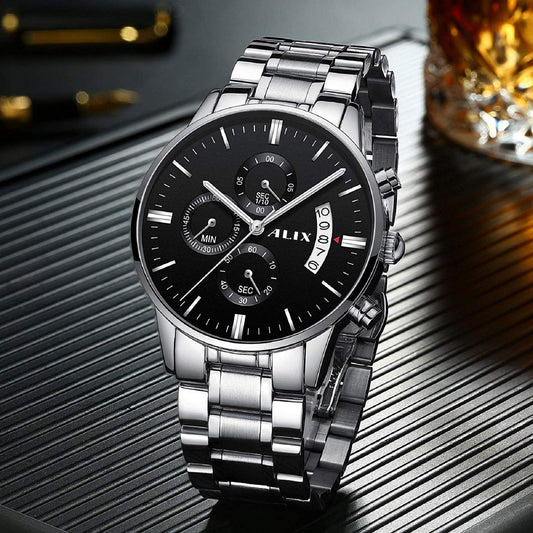AL2309 Silver Steel Strap With chronograph Dial men's Analog Watch