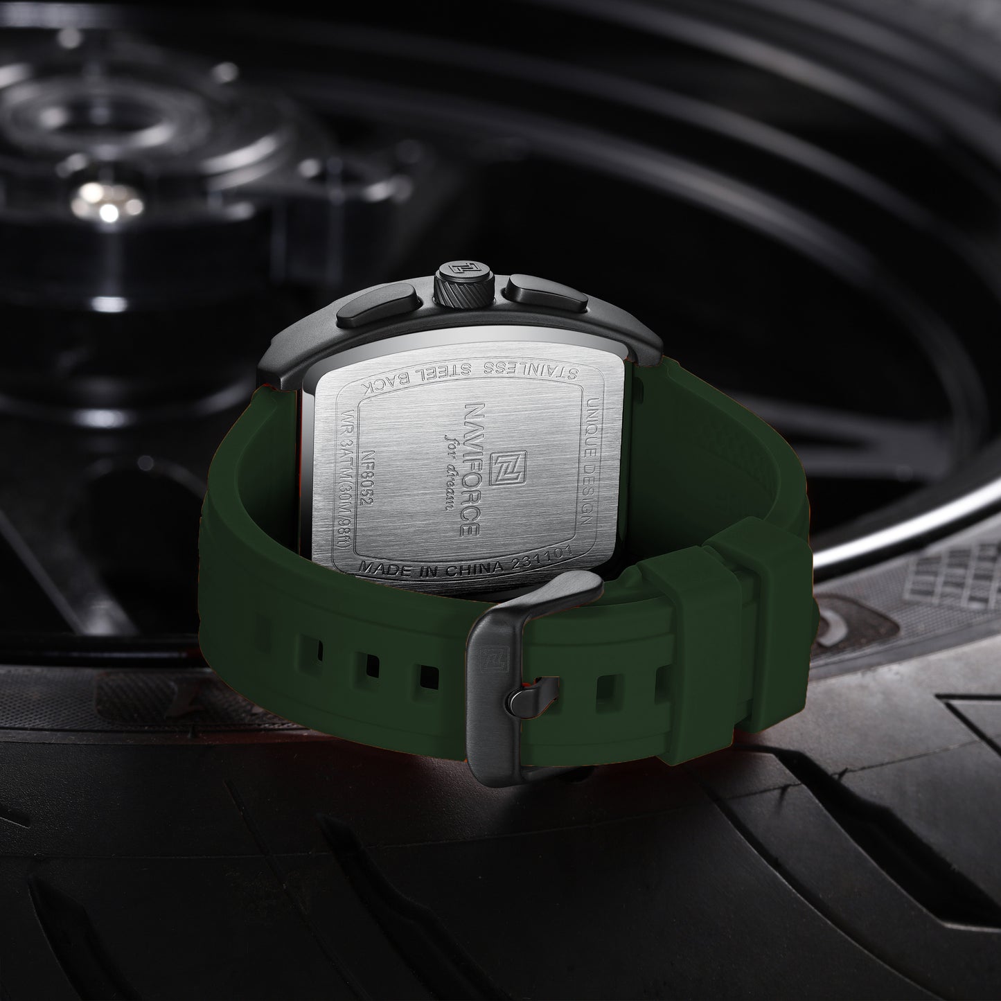 NF8052 Green Black Chronograph watch for men - NAVIFORCE
