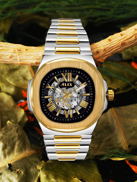 AL2904 Silver-Gold premium Analog Watch