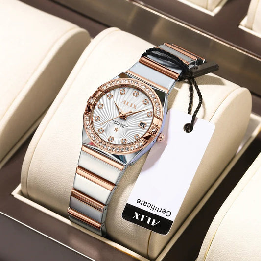 AL2534 Stylish Twotone Silver& Rosegold strap Analog Watch