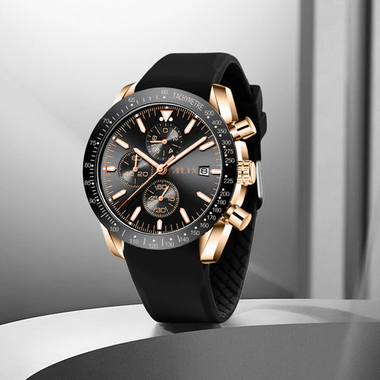 AL3014T Black Chrongraph Dial Analog Watch