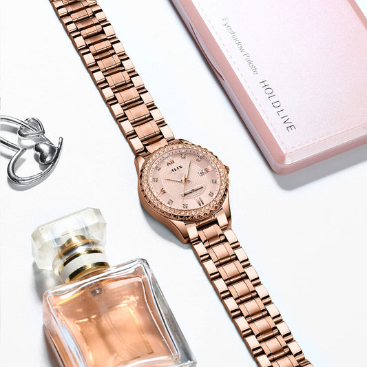 AL2536 Rosegold diamond studded dial Analog Watch