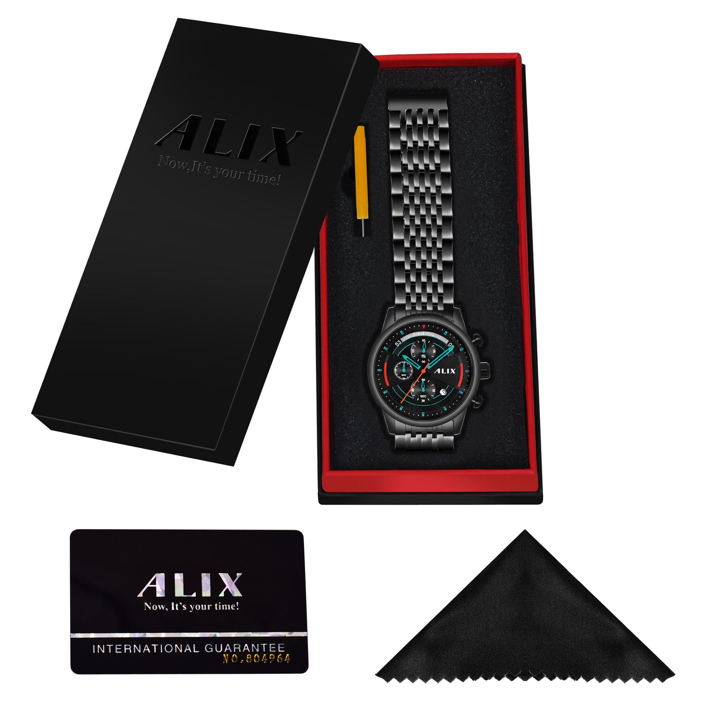 AL3013 Full black strap Chronograph Analog Watch