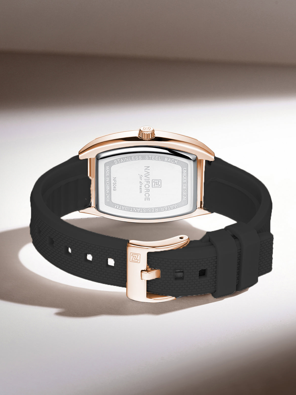 NF5049 Black silicone strap Analog Watch