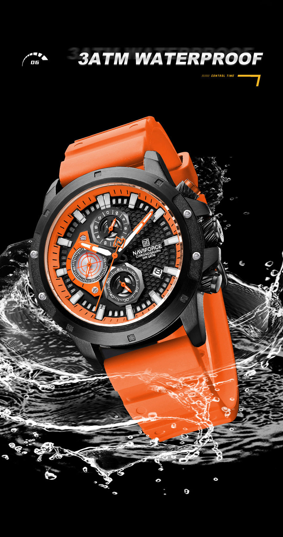 NF8036 Chronograph Date Display Analog watch for men - NAVIFORCE