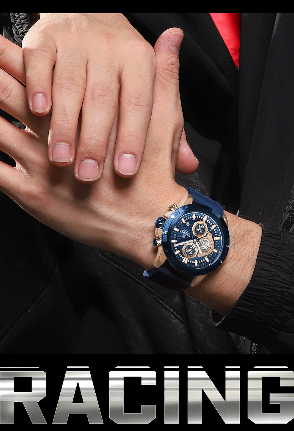 NF8036 Blue Chronograph Date Display Analog watch for men - NAVIFORCE