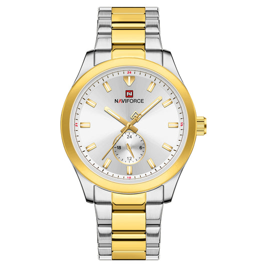 Naviforce NF9231 White Dial Classic Modern Looking Analog Watch