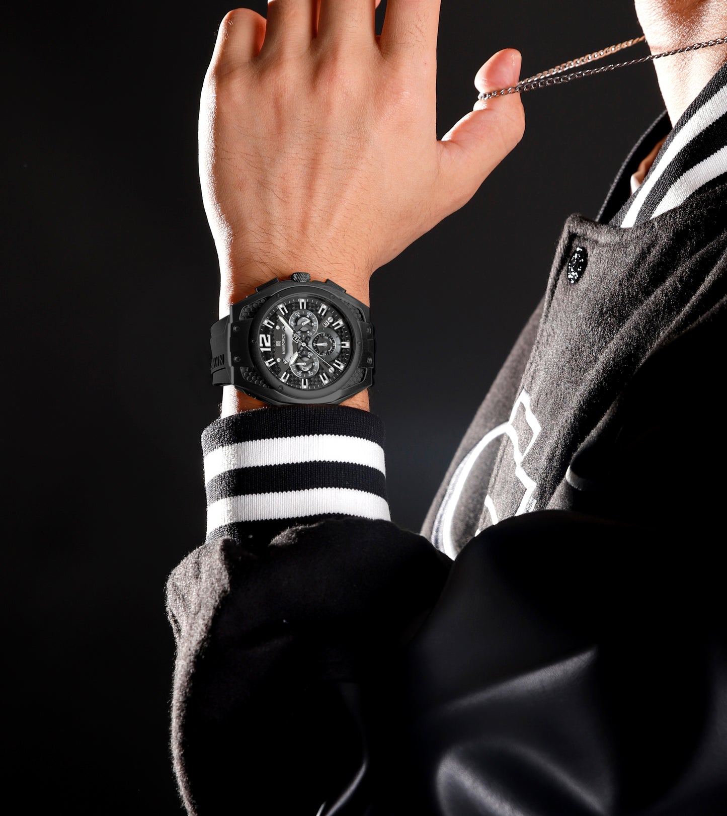 NAVIFORCE NF8063 Black multifuntional chronograph Analog Watch