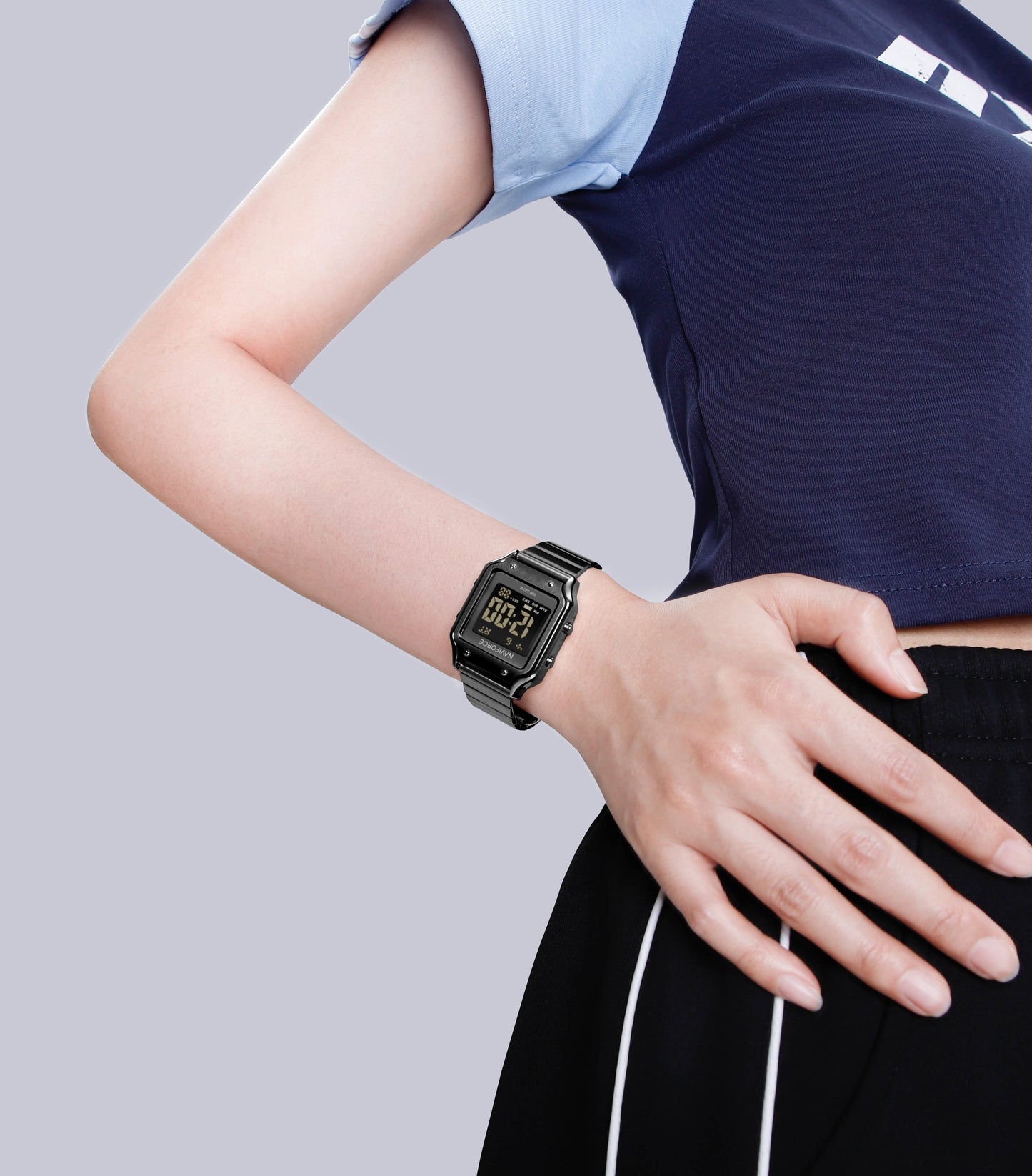 NF5046 Black Large Screen Business Casual Digital Watch