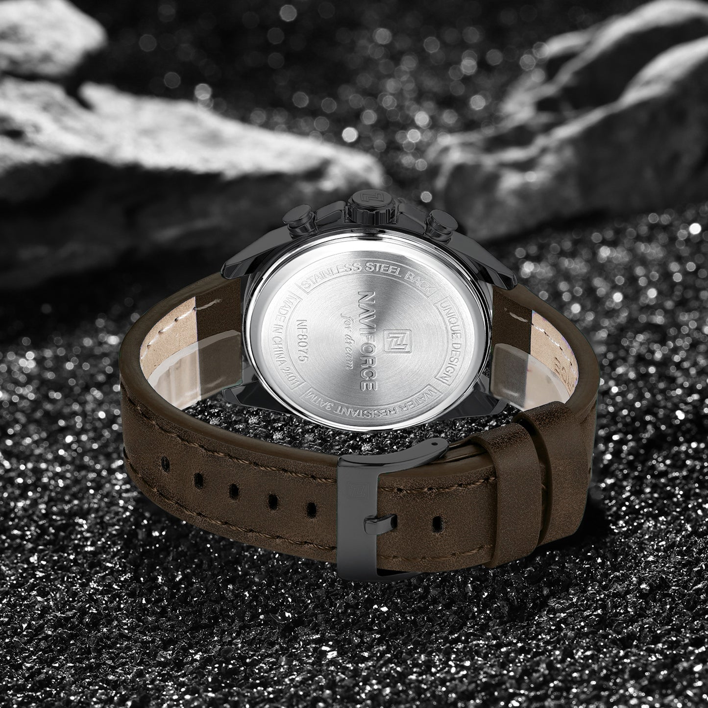 Naviforce NF8075 Brown Military Style Men’s Analog Watch
