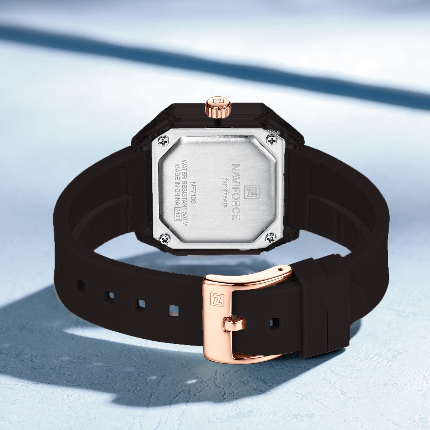 NF7106 Black Silicone strap Analog Watch