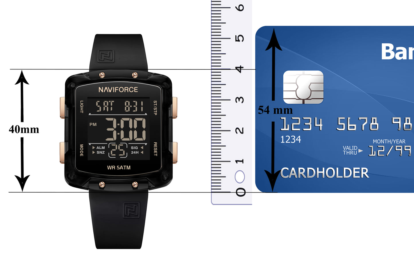 NF7121 Bold Square Digital Dial Digital Watch