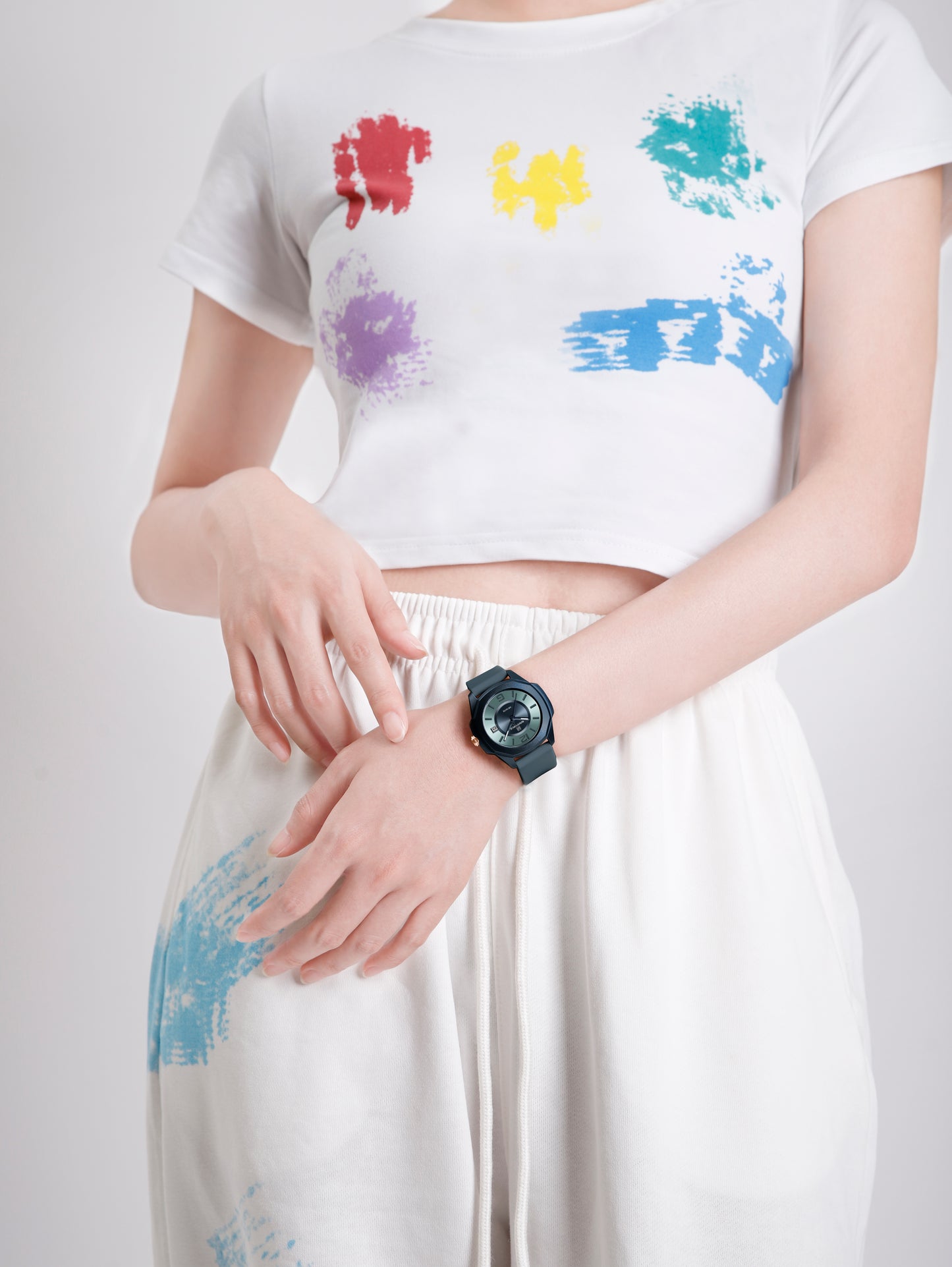 NF7107 Blue Silicon Strap luminous hands Analog Watch
