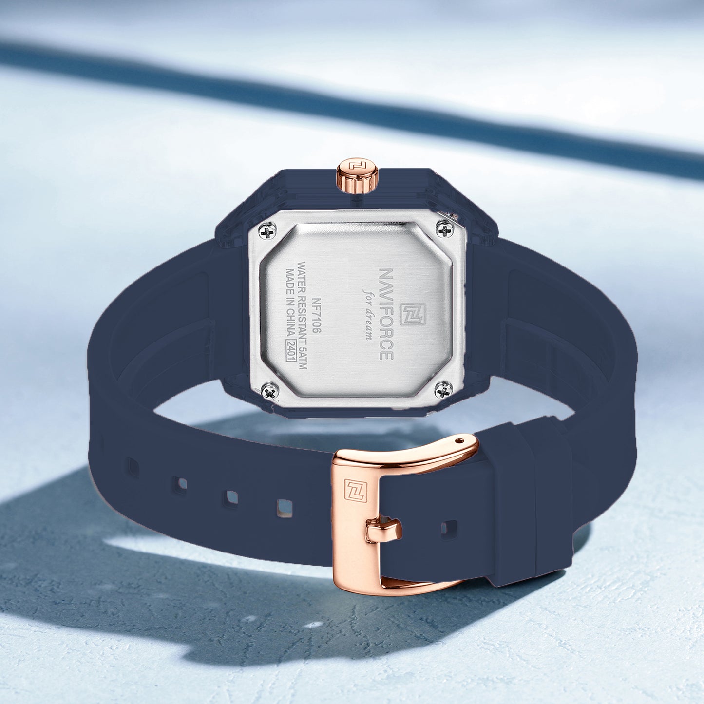 NF7106 Blue Silicone strap Analog Watch